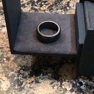 Black Titanium and Sterling Silver ring
